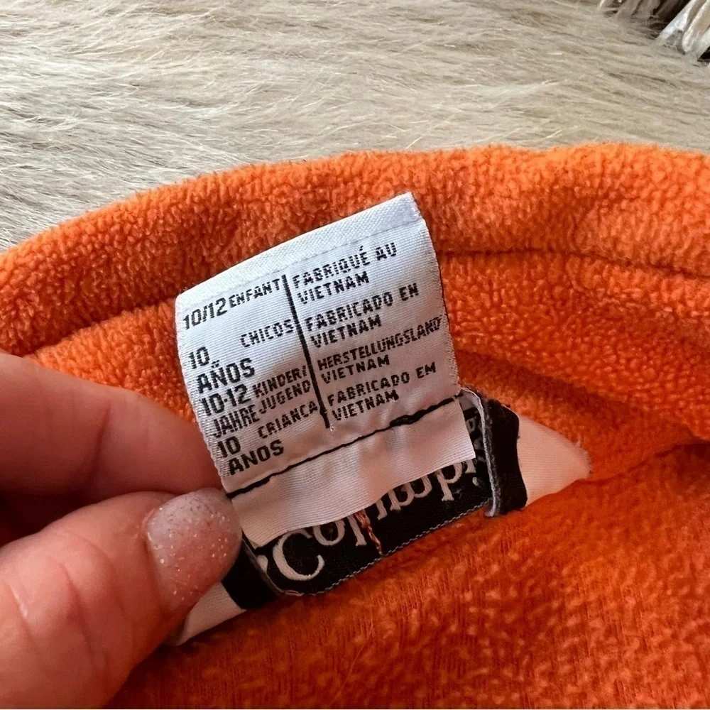 Vintage COLUMBIA Y2K Zip Up Fleece Orange Black (10-12 L Kids) XS Adult